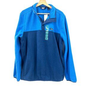 NEW Lands' End pullover 2 tone pullover polar fleece jacket outdoor ski hiking L